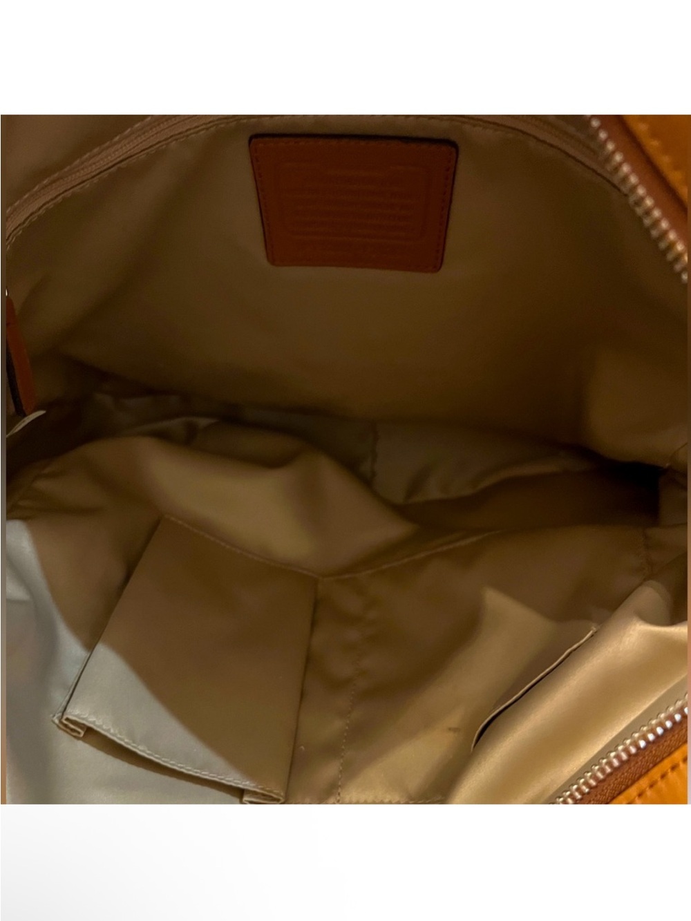 Coach Park Colorblock LeatherHobo Crossbody Tote F24369 Tan Orange EUC - Picture 8 of 11